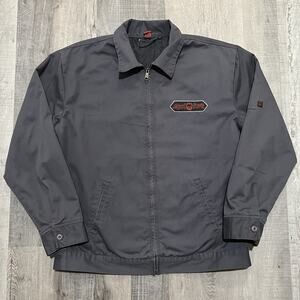 VTG Spitfire Wheels Grey Skateboarding Work Wear Full Zip Bomber Jacket Y2K Mens